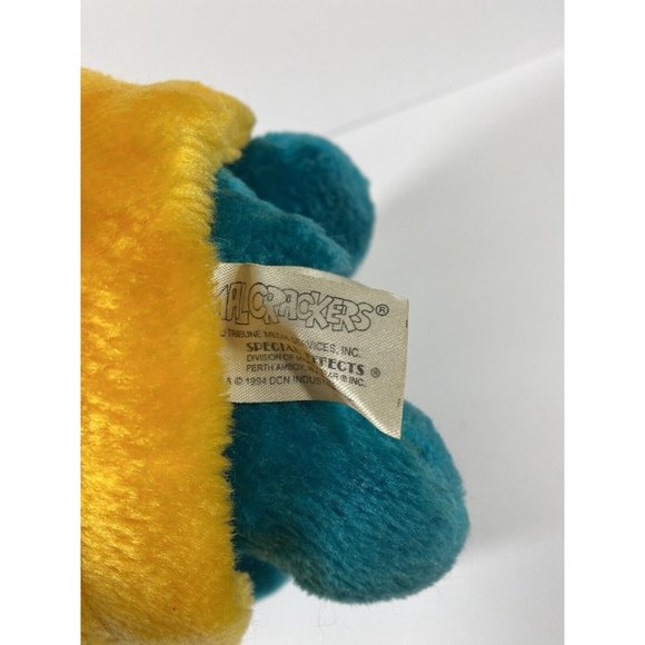 Vintage 24K Animal Crackers Cartoon Turtle Teal Yellow Plush Stuffed Animal 1994 - Picture 12 of 16